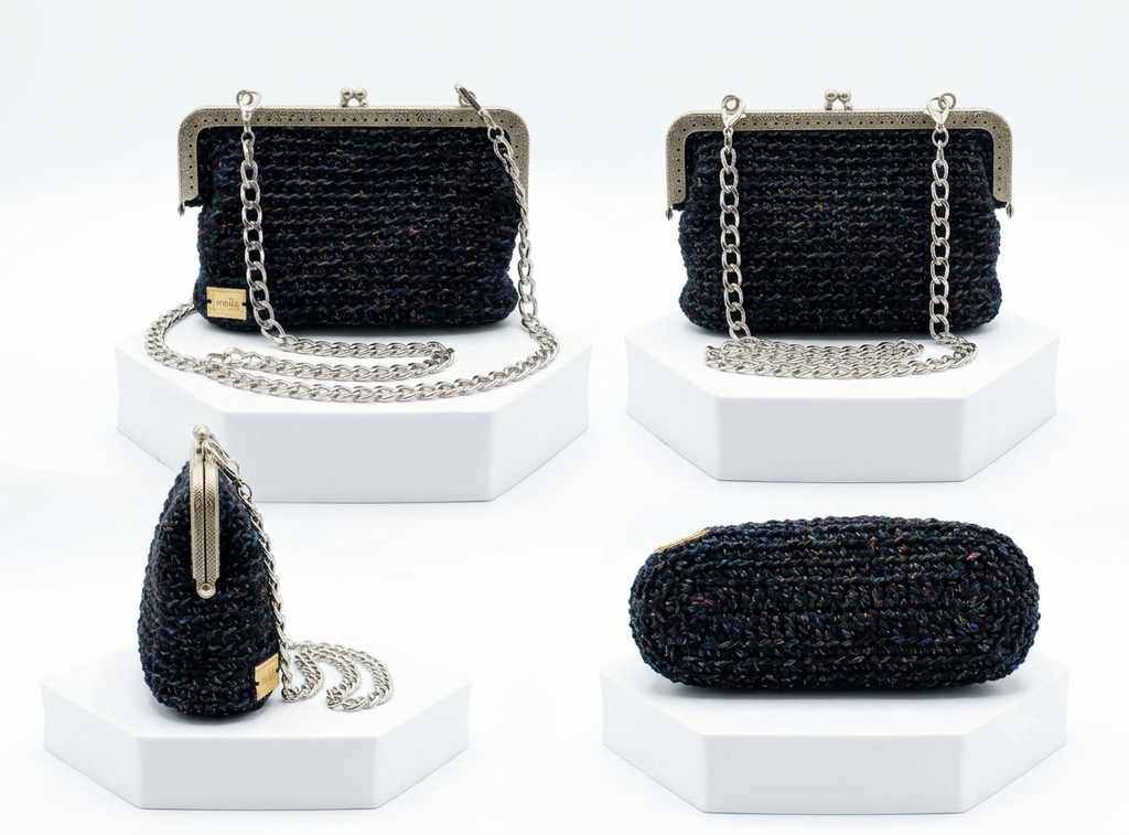 Sac Pochette en Crochet "Éclat Nocturne"