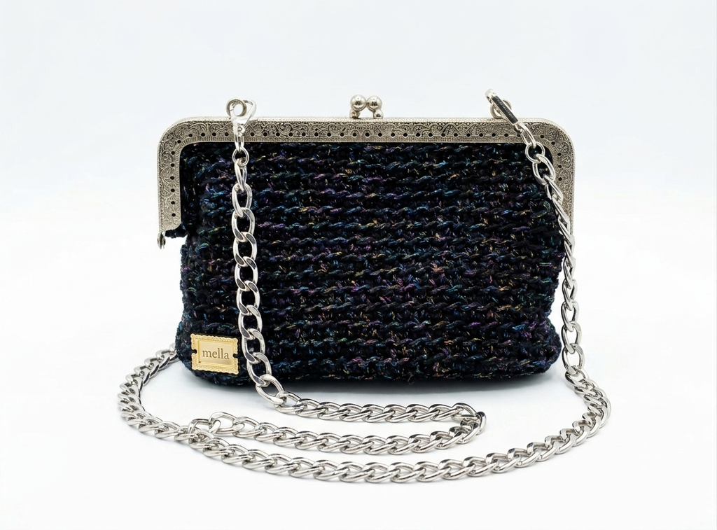 Sac Pochette en Crochet "Éclat Nocturne"
