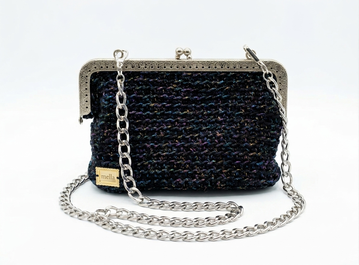 Sac Pochette en Crochet "Éclat Nocturne"